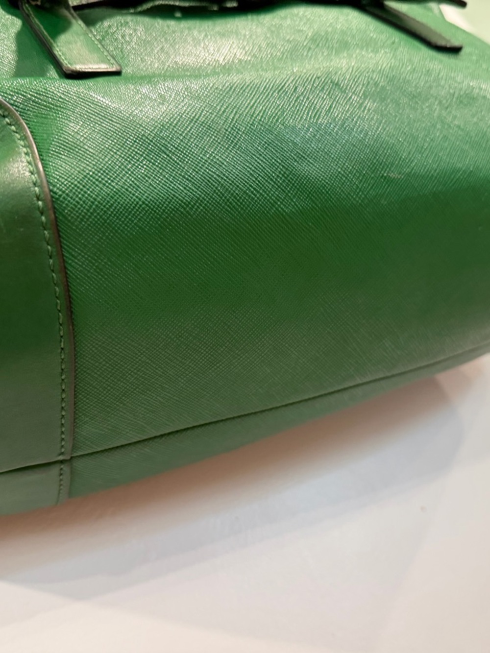 Tumi Green Handbag with Silver tone hardware and leather trim. - Picture 6 of 10
